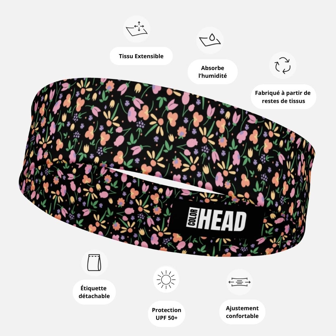 Bandeau Cheveux Femme I Motif Fleur Rose