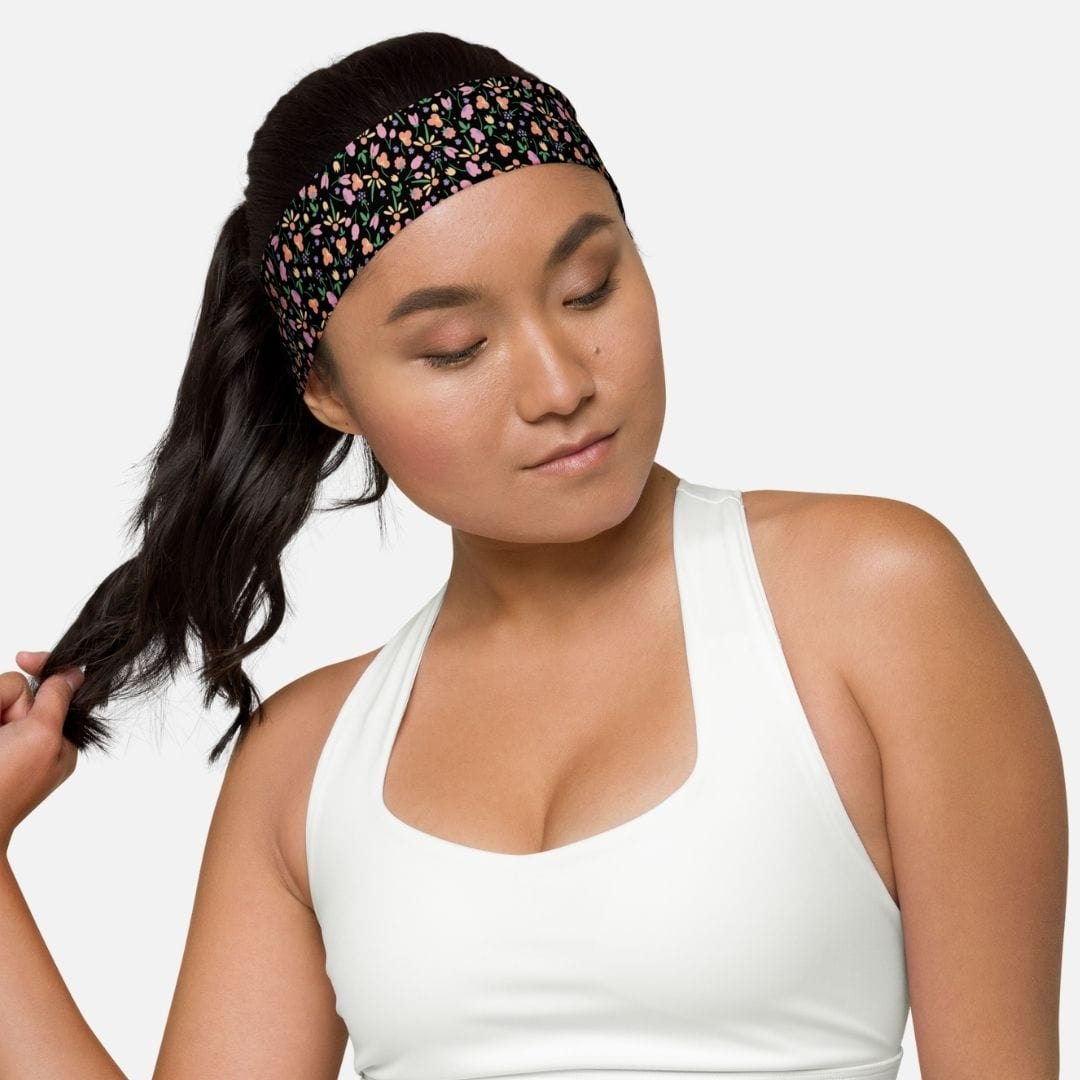 Bandeau Cheveux Femme I Motif Fleur Rose