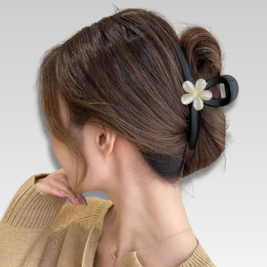 Noir Pince à cheveux I Fleur