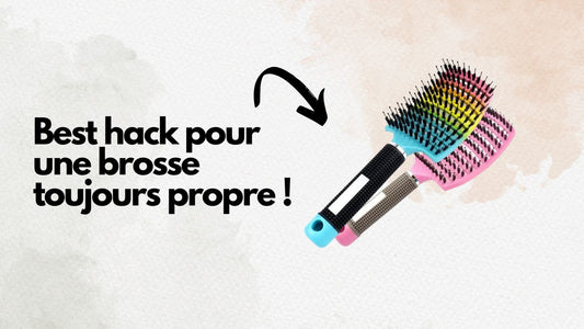 Photo d’une brosse à cheveux multicolore aux picots arrondis, posée sur une surface claire, symbole d’un outil de coiffage quotidien.