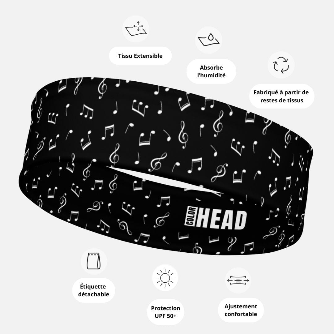 Bandeau Cheveux Noir I Musique